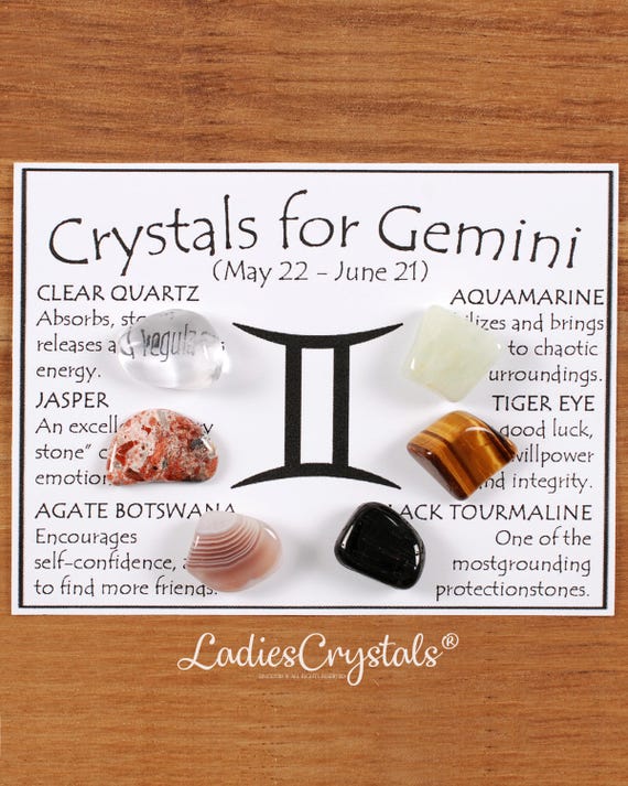Gemini Crystal Set, Clarity Аnd Focus, Gift For Crystal Lovers, Healing Gemstones