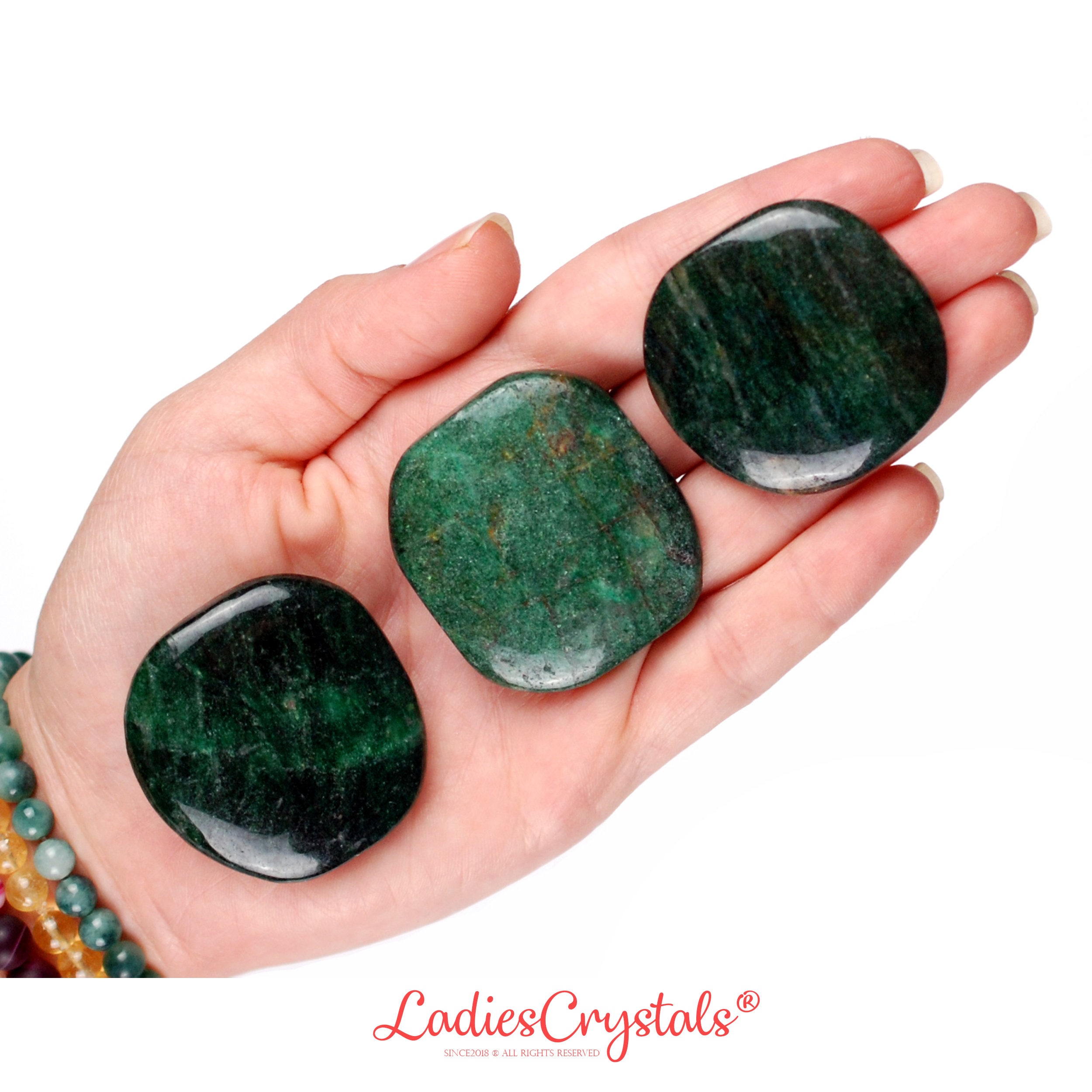 Red shop green stone