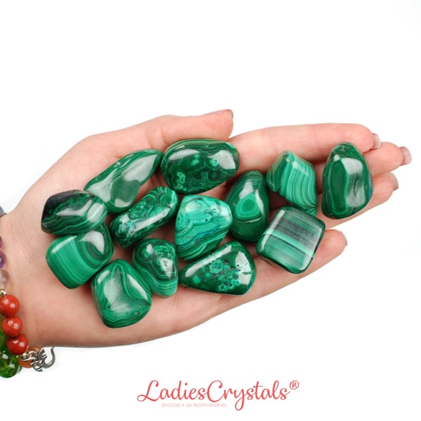 Malachite Tumbled Stone, Malachite, Tumbled Stones, Crystals, Stones, Gifts, Rocks, Gems, Gemstones, Zodiac Crystals, Healing Crystals