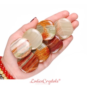 Green Aragonite Smooth Stone, Green Aragonite Palm Stone, Calcite Aragonite, Aragonite, Onyx Marble, Stones, Crystals, Gifts, Rocks, Zodiac