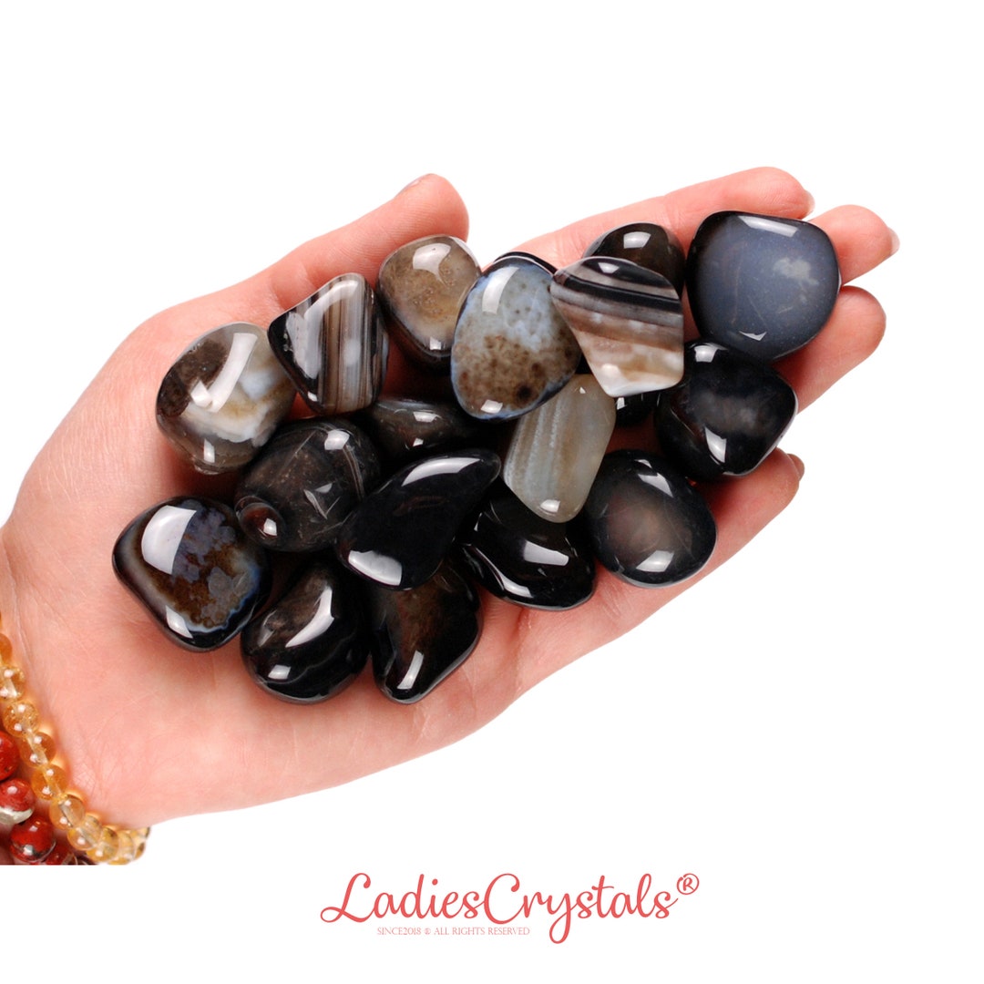 Black Agate Tumbled Stone Black Agate Tumbled Stones Agate Stones Crystals Rocks Gifts Wedding Favors Gemstones Gems Zodiac Stone Etsy Canada