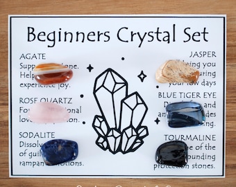 Beginner Crystal Set, Essential Stones, Gift For Crystal Lovers, Healing Gemstones