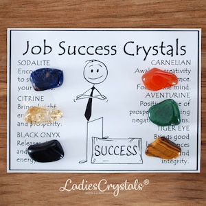 Job Success Crystals Set, Job Success Set, Metaphysical Crystals, Crystals, Stones, Gifts, Tumbled Crystals, Gems, Healing Crystals, Crystal