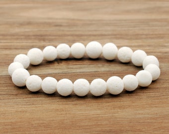 White Coral Bracelet, White Coral Bracelet 8 mm, Coral Bracelet, Coral, Coral Stones, Gifts, Gemstones, Crystals, Metaphysical Crystals