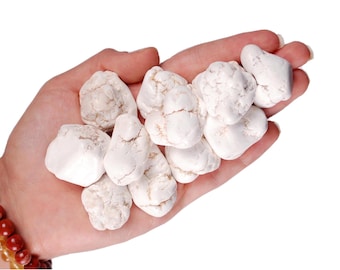 Howlite Tumbled Stone, Gift For Crystal Lovers, Natural White Marble Pattern Gemstone