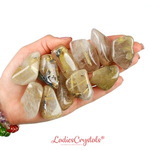 Rutilated Quartz Tumbled Stone, Rutilated Quartz, Tumbled Stones, Venus Hair, Venus Hair Stones, Crystals, Gifts, Rocks, Zodiac Crystals