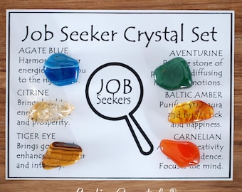 Job Seeker Crystal Set, New Career And Motivation, Gift For Crystal Lovers, Healing Gemstones