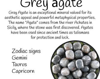 Gray Grey Agate Crystal Meaning Grey Agate Double Terminated