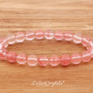 Cherry Quartz Bracelet 8 mm, Cherry Quartz Bracelet 8 mm Beads, Metaphysical Crystals, Crystals, Gifts, Gems, Gemstones, Stones, Rocks