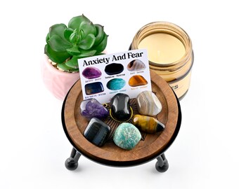 Anxiety and Fear Set, Calming Support, Gift for Crystal Lovers