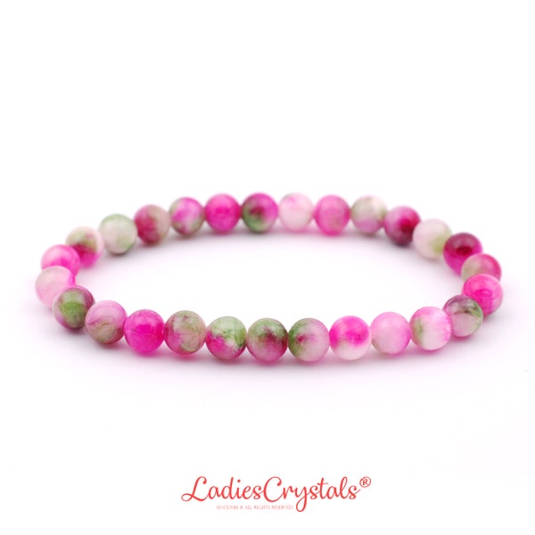 Pink Agate Bracelet, Pink Banded Agate Bracelets 6mm Bead, Purple Agate, Bracelets, Metaphysical Crystals, Stones, Crystals, Gifts, Zodiac