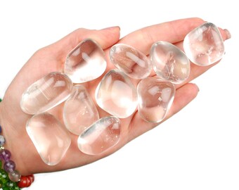 Clear Quartz Tumbled Stone, Gift for Crystal Lovers, Natural Transparent Rock Crystal