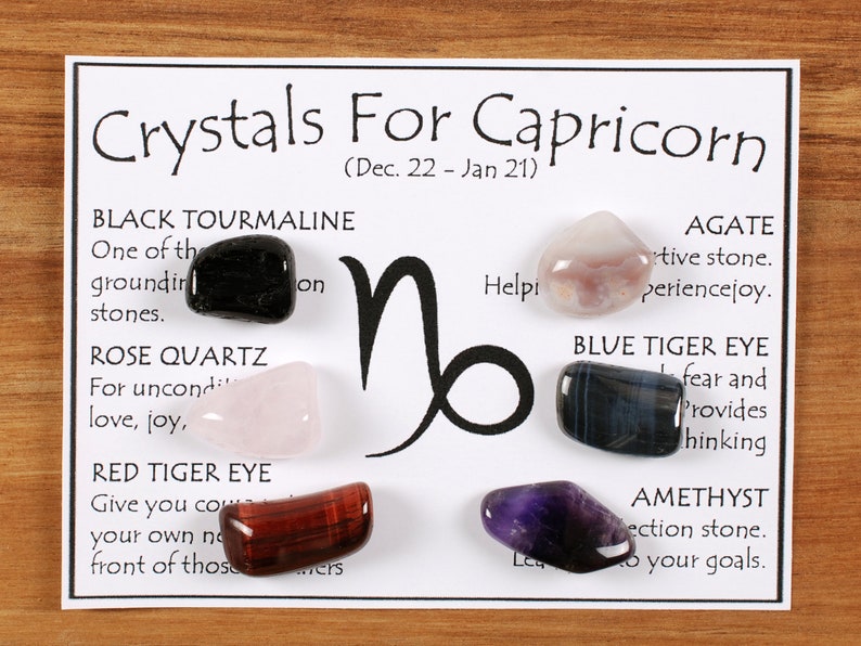 Capricorn Crystals Set Capricorn Zodiac Stones Birthstone Etsy
