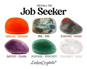 Job Seeker Crystals Set, Crystals For Career Success, Interview Luck, Gift Box