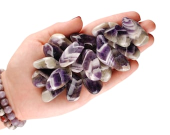 Chevron Amethyst Tumbled Stone, Dream Amethyst Crystal, Vision And Altar Ritual Gem