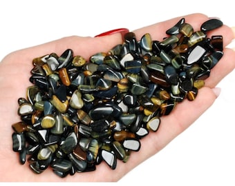Blue Tiger Eye Chip Stones, Jewelry Making And Resin Art Supply, Healing Crystals