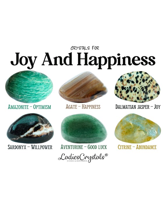 Joy and Happiness Crystals Set, Positive Energy Manifestation Kit