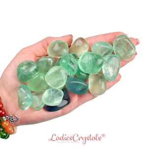 Grüner Fluorit Trommelstein, Regenbogen Fluorit Kristalle, Metaphysische Kristalle, Regenbogen Fluorit Heilsteine, Fluorit Edelstein, Geschenke