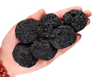 Lava Stone Palm Stone, Diffuser Stone for Essential Oils, Deep Grounding And Strength Crystal, Volcanic Rock Worry Stone, Smooth Lava Stone