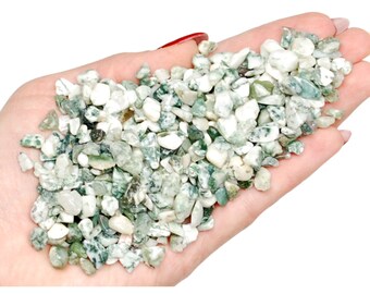 Dendritic Agate Chip Stones, Polished Tree Agate Mini Crystals, Nature Inspired Vase Filler