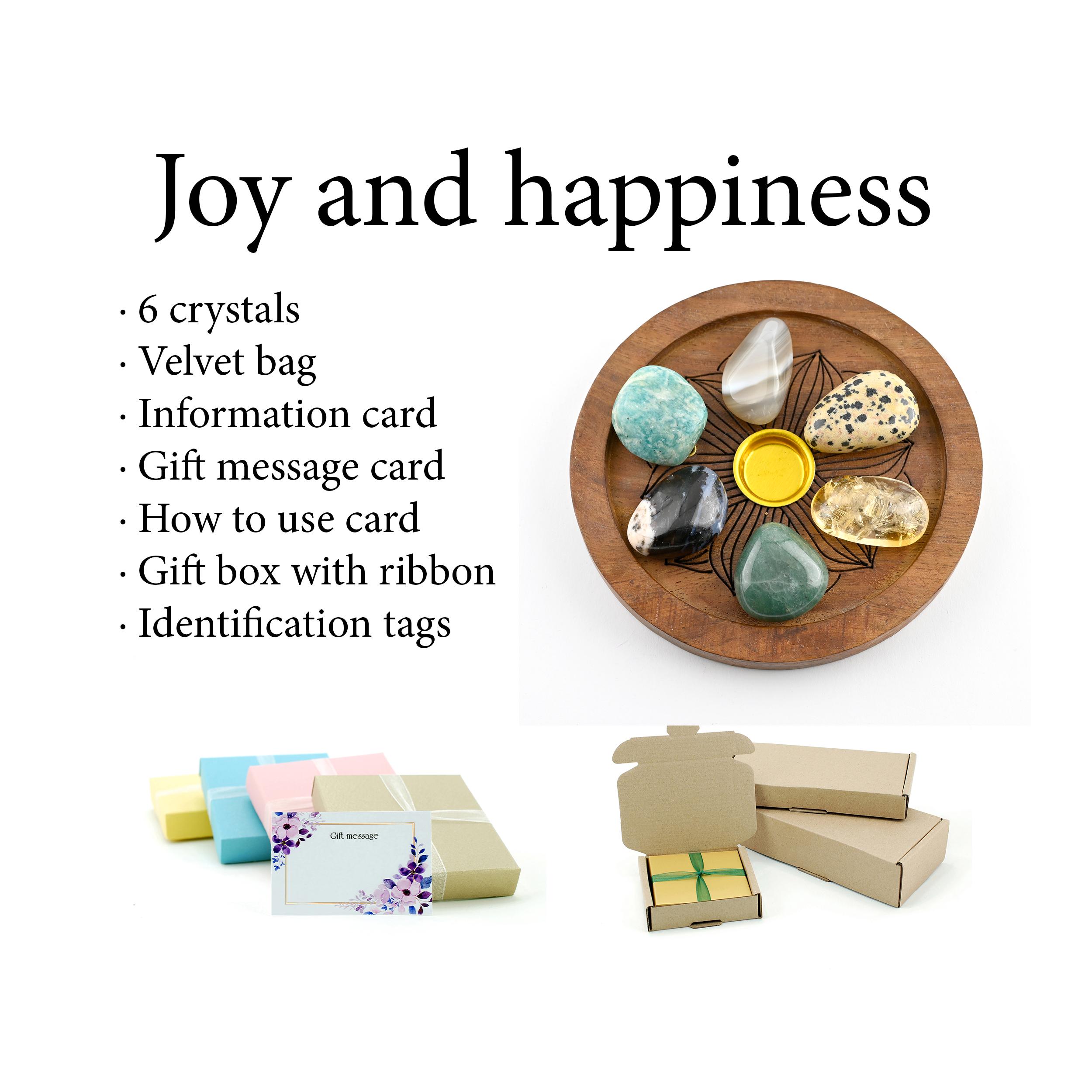 Joy and Happiness Crystals Set, Positive Energy Manifestation Kit