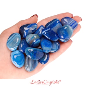 Blue Agate Tumbled Stone, Blue Agate, Tumbled Stones, Agate, Stones, Crystals, Rocks, Gifts, Gemstones, Gems, Zodiac Crystals, Healing