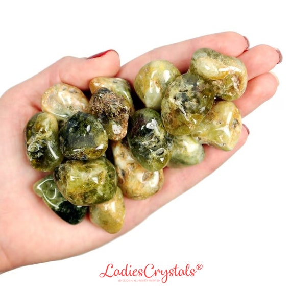 Green Garnet Tumbled Stone, Gift For Crystal Lovers, Natural Green Gemstone