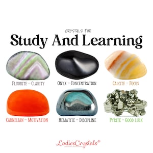 Studie und Lernen Kristalle Set, Studie Kristalle Set, Heilende Kristalle, Metaphysische Kristalle, Kristalle, Steine, Geschenke, Trommelkristalle