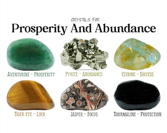 Prosperity And Abundance Crystals Set, Prosperity Crystals, Healing Crystals, Metaphysical Crystals, Crystals, Stones, Gifts, Tumbled Stones
