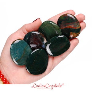 Heliotrope Palm Stone, Heliotrope, Palm Stones, Bloodstone, Crystals, Stones, Gifts, Rocks, Gems, Gemstones, Zodiac Crystals, Healing Stone