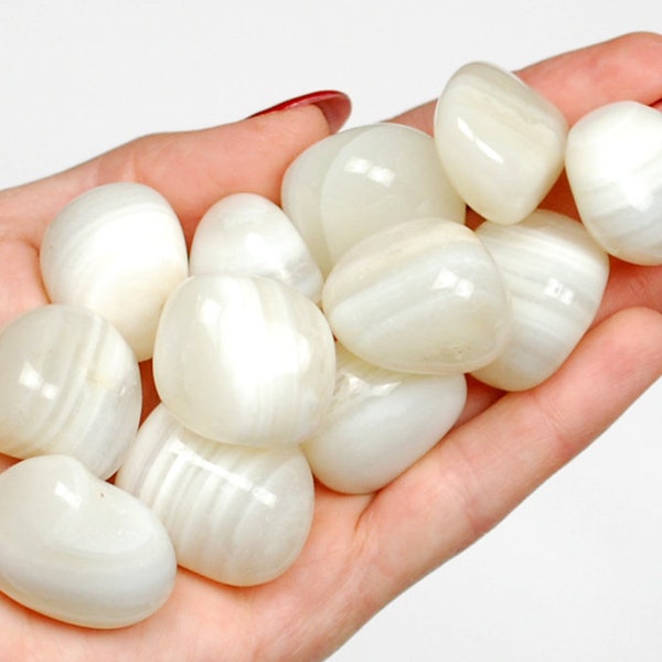 White Agate Tumbled Stone, White Agate, Tumbled Stones, Agate, Stones, Crystals, Rocks, Gifts, Gemstones, Gems, Zodiac Crystals, Healing