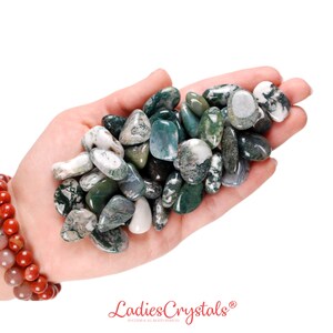 Moss Agate Tumbled Stone, Moss Agate, Tumbled Stones, Agate, Stones, Crystals, Rocks, Gifts, Gemstones, Gems, Zodiac Crystals, Healing Stone