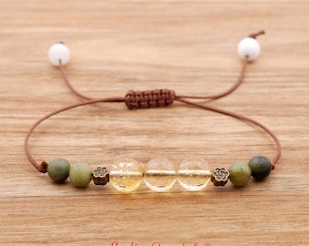 Money Attract Bracelet, Jade Bracelet, Citrine Bracelet, Money Bracelet, Bracelets, Metaphysical Crystals, Wedding Favors, Gifts, Gems