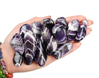 Chevron Amethyst Tumbled Stone, Amethyst, Tumbled Stones, Crystals, Stones, Gifts, Rocks, Gems, Gemstones, Zodiac Crystals, Healing Crystals