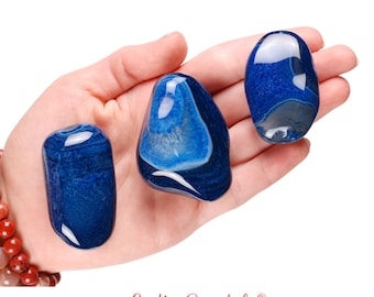 Blue Agate Tumbled Stone, Natural Sky Blue Gemstone, Peace And Communication