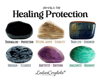 Healing Protection Crystals Set, Protection Crystals, Healing Crystals, Metaphysical Crystals, Crystals Set, Gifts, Gift Box, Zodiac Stones