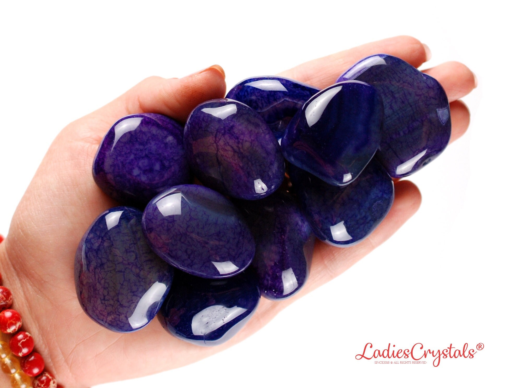 One Purple Agate Tumbled Stone Purple Agate Tumbled Stones - Etsy