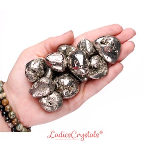 Pyrite Tumbled Stone, Healing Pyrite Crystals, Healing Pyrite Stones, Pyrite Mineral, Pyrite Gemstone, Pyrite Tumbled Stones, LadiesCrystals