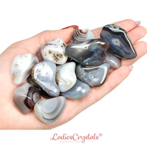 Botswana Banded Agate Tumbled Stone, Botswana Agate, Agate, Stones, Crystals, Rocks, Gifts, Gemstones, Gems, Zodiac Crystals, Healing Stone