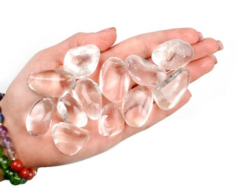 Clear Quartz Tumbled Stone, Gift for Crystal Lovers, Natural Transparent Crystal Healing Gemstone
