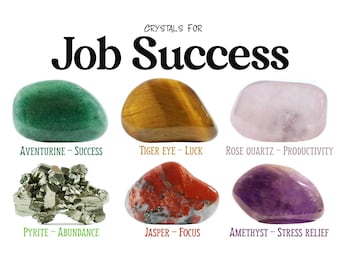 Job Success Crystals Set, Career Success Crystals, Healing Crystals, Metaphysical Crystals, Crystals, Stones, Gifts, Tumbled Stones, Gems