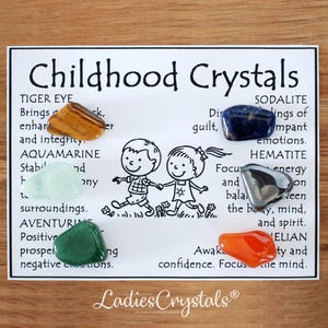 Childhood Crystals Set, Gift For Crystal Lovers, Childrens Birthday Gift, Healing Gemstones image 1