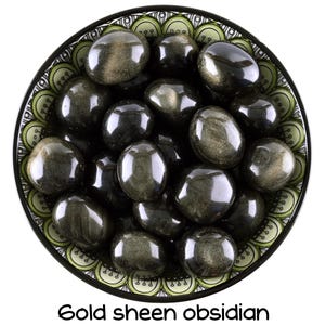 Gold Obsidian Trommelstein, Gold Obsidian, Goldener Obsidian, Sternzeichen Schütze, Skorpion, Geschenke, Steine, Kristalle, Edelsteine