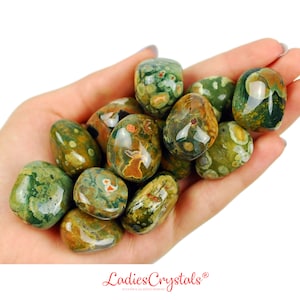 Rainforest Rhyolite Jasper Tumbled Stone, Rainforest Rhyolite Jasper, Tumbled Stones, Stones, Crystals, Rocks, Gifts, Gemstones, Gems