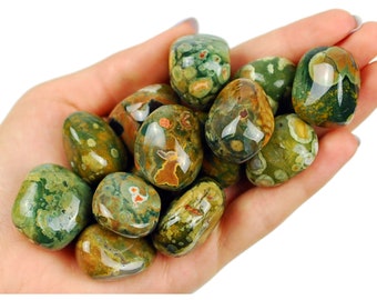 Rainforest Rhyolite Jasper Tumbled Stone, Rainforest Rhyolite Jasper, Tumbled Stones, Stones, Crystals, Rocks, Gifts, Gemstones, Gems