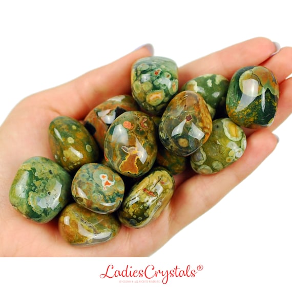 Rainforest Rhyolite Jasper Tumbled Stone, Rhyolite, Crystals, Gemstones, Gems