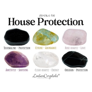 Juego de cristales para la protección del hogar, piedras curativas, regalos para inauguración de casa, regalos para el hogar