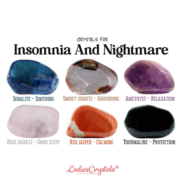 Insomnia And Nightmare Crystals Set, Sleep Crystals Set, Metaphysical Crystals, Crystals Kit, Gifts, Gift Box, Gems, Stones, Crystals Set
