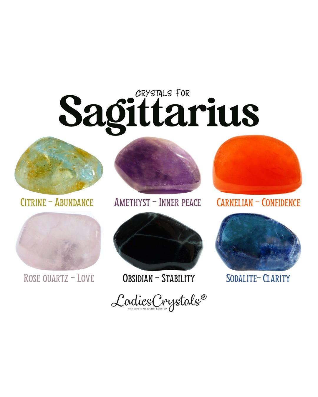 Sagittarius Crystals Set, Sagittarius Stones, Zodiac Stones