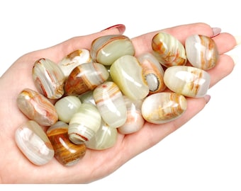 Green Aragonite Tumbled Stone, Natural Earth Energy Crystal For Calm, Growth And Balance